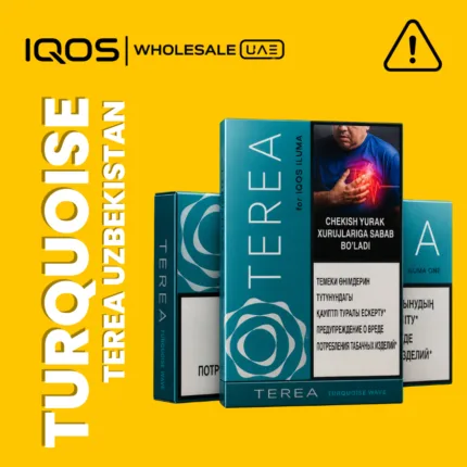 Terea Turquoise Uzbekistan for IQOS ILUMA in Dubai UAE, gentle menthol tobacco sticks, wholesale and retail