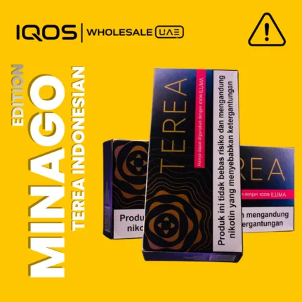 Terea Minago Indonesia for IQOS ILUMA in Dubai UAE, clove menthol tobacco sticks with green fruit and mint, wholesale and retail