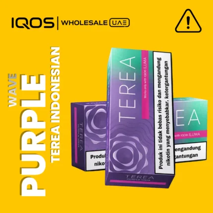 Terea Purple Wave Indonesia for IQOS ILUMA in Dubai UAE, dark berry and menthol tobacco sticks, wholesale and retail