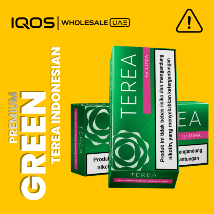 Terea Green Indonesia for IQOS ILUMA in Dubai UAE, crisp menthol tobacco sticks with fresh green notes, wholesale and retail
