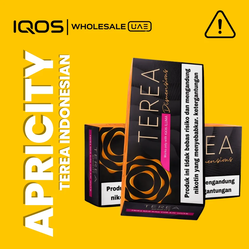 Terea Apricity Indonesia for IQOS ILUMA in Dubai UAE, premium Dimensions tobacco sticks with creamy fruit and woody notes, wholesale and retail Terea Apricity Indonesia for IQOS ILUMA in Dubai UAE, premium Dimensions tobacco sticks with creamy fruit and woody notes, wholesale and retail