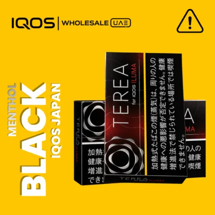 Terea Black Tropical Menthol Japan for IQOS ILUMA in Dubai UAE, bold mango and strong menthol tobacco sticks, wholesale and retail