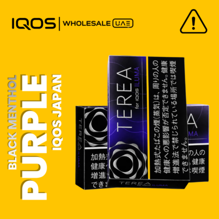 Terea Black Purple Menthol Japan for IQOS ILUMA in Dubai UAE, icy menthol tobacco sticks with deep berry notes, wholesale and retail