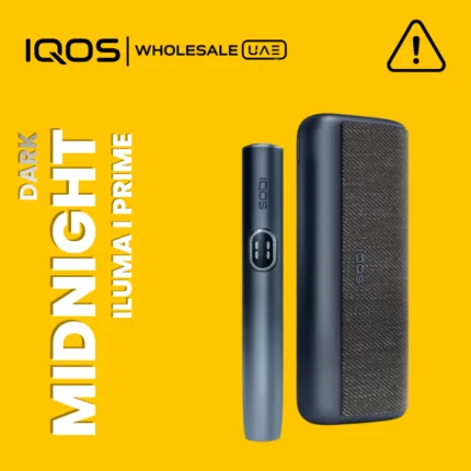 IQOS ILUMA i PRIME Midnight Dark premium heated tobacco device in Dubai UAE, two-piece holder and charger for Terea sticks, wholesale and retail
